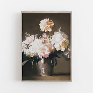 Pink Peonies Art | Vintage Wall Art | Antique Wall Decor | Farmhouse Decor | Peony Flowers Art | Digital DOWNLOAD | PRINTABLE Wall Art #38