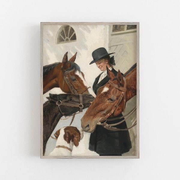 Horse Wall Art | Vintage Wall Art | Equestrian Art | Muted Neutral Colors | Horse Lover Art | Farmhouse | DOWNLOAD | PRINTABLE Wall Art #80