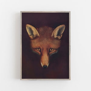 Fox kunst aan de muur | Vintage kunst aan de muur | Gedempte neutrale kleuren | Dier | Boerderij wanddecoratie | Humeurig wanddecor | DOWNLOADEN | AFDRUKBARE kunst #71