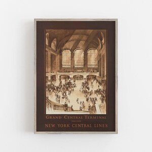 Vintagetryck av Grand Central Station: Resekonst i New York (digital nedladdning) bild 5