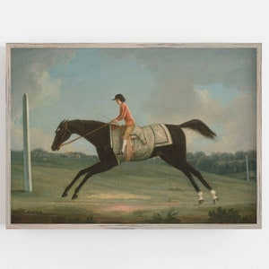 Vintage Horse Painting: Young Rider Equestrian Art (Digital Download)