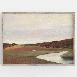 River Landscape Art | Vintage Wall Art | Muted Neutral Colors | Antique Wall Decor | Landscape Art Digital DOWNLOAD | PRINTABLE Wall Art #18