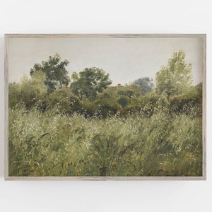 Oat Field Wall Art | Muted Neutral Vintage Wall Art | Antique Wall Decor | Vintage Landscape Painting  DIGITAL DOWNLOAD | PRINTABLE Art 106