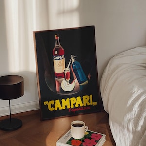 Campari Poster, Bar Wanddekor, Vintage Wandkunst, Getränkewandkunst, Hausbar Dekor, DIGITAL DOWNLOAD, DRUCKBARE Kunst, große Wandkunst