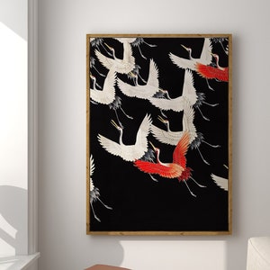 Flying Cranes Wall Art| Vintage Wall Art | Asian Wall Art | Birds Print | Japanese Wall Art | Digital DOWNLOAD | PRINTABLE Wall Art #304
