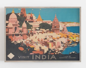 Vintage India Travel Poster: Colorful Wall Art (Digital Download)