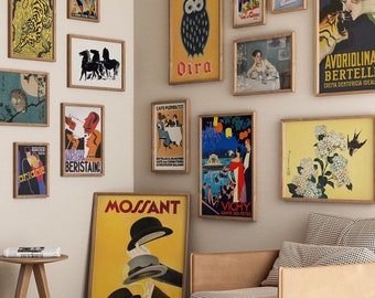 Eclectic Gallery Art, Vintage Wall Art, Maximalist Wall Art, Vintage Poster Art, Gallery Wall Set, DIGITAL DOWNLOAD, PRINTABLE Wall Art
