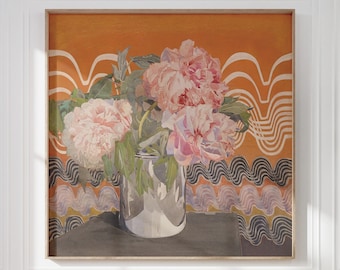 Vintage Peonies Wall Art: Early 20th Century Floral Print (Digital Download)