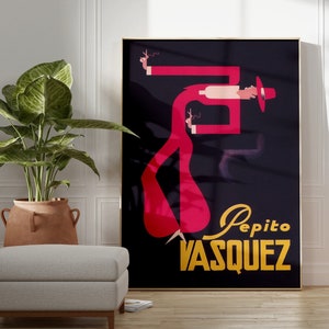 Spanish Dancer Art Print: Vintage Pepito Vasquez Wall Art (Digital Download)