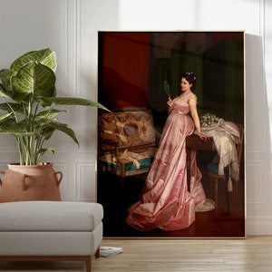 Woman in Pink Gown | Vintage Wall Art | Woman Portrait | Antique Wall Decor | Fashion Wall Art | Digital DOWNLOAD | PRINTABLE Wall Art #204