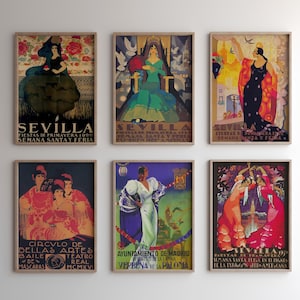 Arte de pared de España, Arte de pared vintage, Cartel de viaje de España, Arte de pared de galería, Retrato de mujer, Arte de Señorita, Arte de pared IMPRIMIBLE, DESCARGA DIGITAL