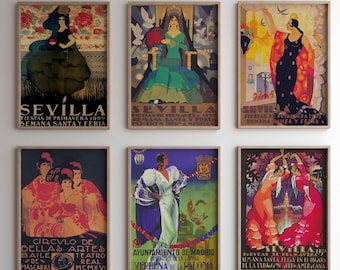 Vintage Spain Travel Poster: Señorita Gallery Wall Art (Digital Download)