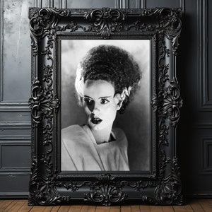 Bride of Frankenstein Art: Vintage Halloween Portrait (Digital Download)