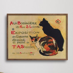 Cats Wall Art, Vintage Wall Art, Cat Print, Muted Neutral Colors, Black Cat Art, Calico Cat, Paris Cats DIGITAL DOWNLOAD, PRINTABLE Wall Art