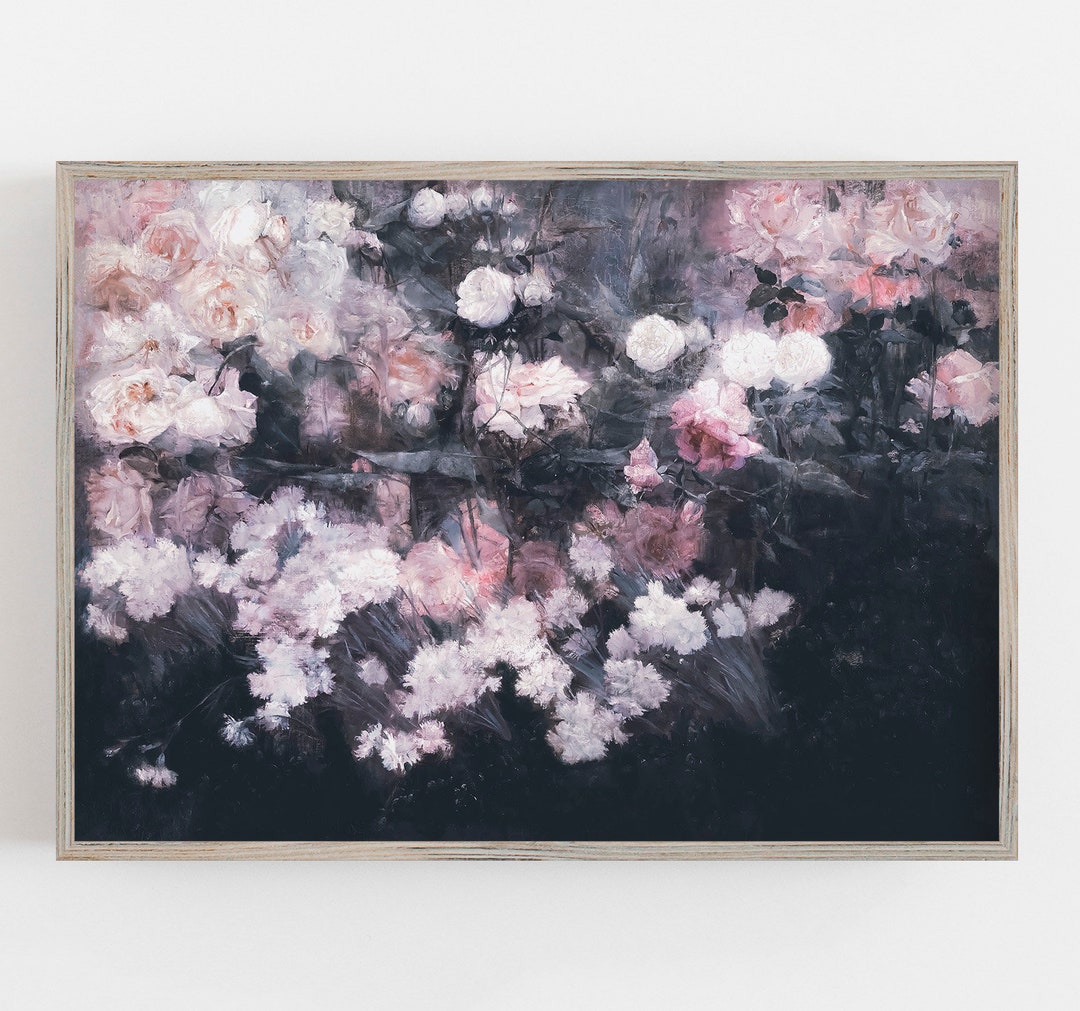 Pink Roses Wall Art | Vintage Wall Art | Rose Garden Print | Antique ...