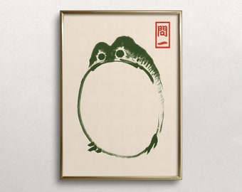 Vintage Grumpy Frog Japanese Art Print (Digital Download)