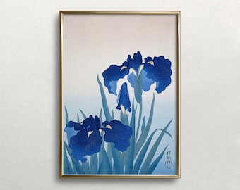 Irises Wall Art  | Vintage Wall Art | Japanese Wall Art | Purple Flowers Art | Antique Wall Decor | Digital DOWNLOAD PRINTABLE Wall Art #366