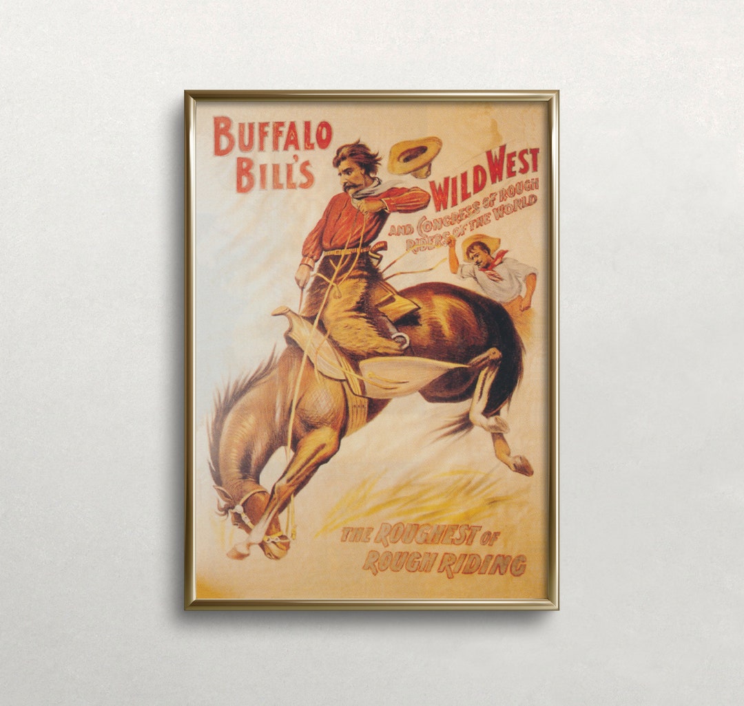 Buffalo Bill Vintage Rodeo Poster: Wild West Show Art (digital Download ...