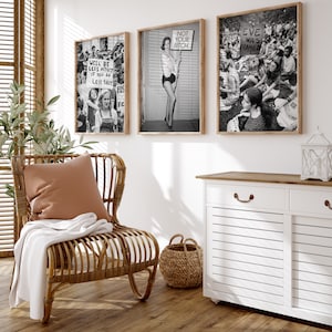Feminist Gallery Wall Art: Black and White Female Empowerment (Digital Download) image 3