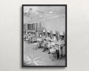 Vintage Beauty Salon Print: Retro Hair Salon Decor (Digital Download)