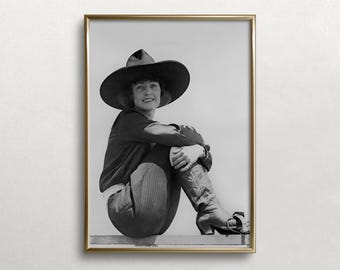 Cowgirl Photo Print: Western Black and White Art, Vintage Photo (Digital Download)