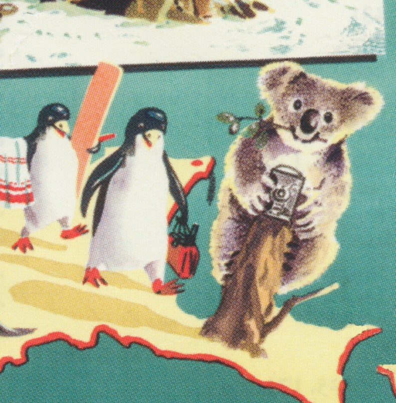 Australia Wall Art Vintage Wall Art Australia Print Koala Etsy