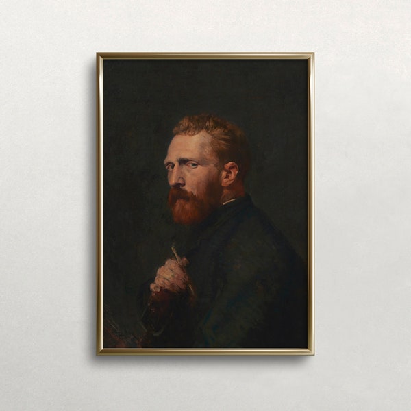 Van Gogh Portrait | Vintage Wall Art | Moody Wall Art | Dark Academia Decor | Antique Print | Digital DOWNLOAD | PRINTABLE Wall Art #250