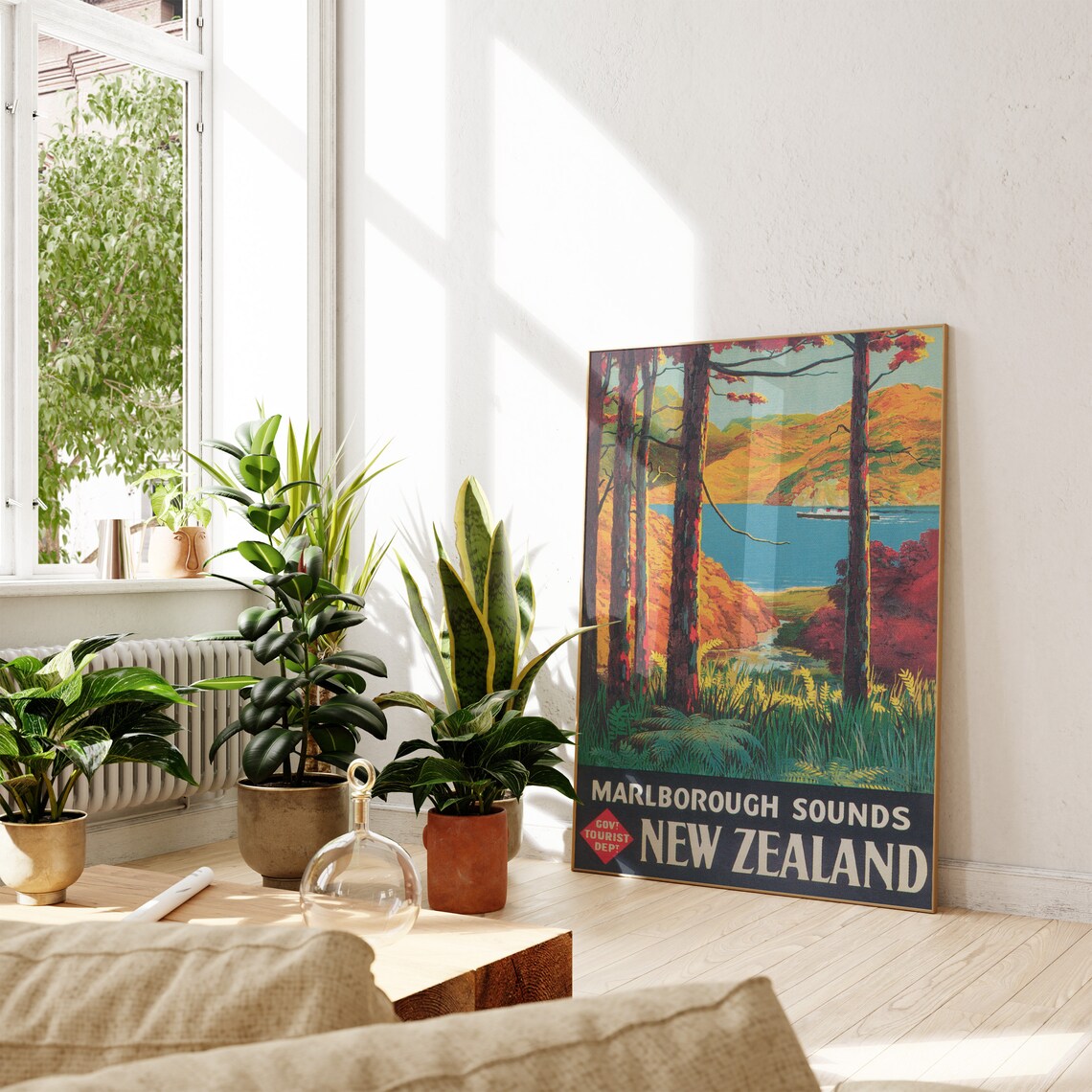 New Zealand Wall Art Vintage Wall Art Marlborough Sounds - Etsy