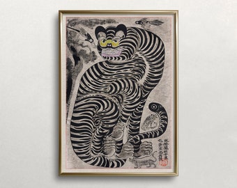 Vintage Japanese Tiger Print: Talisman Wall Art (Digital Download)