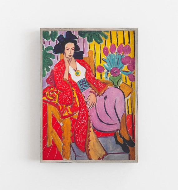 Matisse Print Woman Portrait Vintage Wall Art Colorful - Etsy