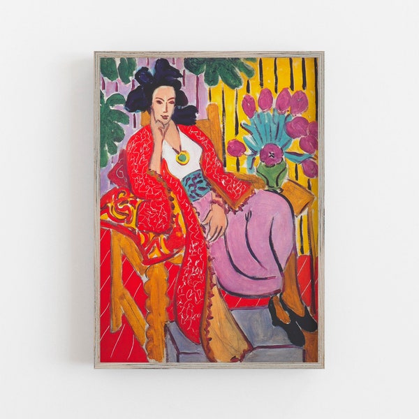 Matisse Print | Woman Portrait | Vintage Wall Art | Colorful Wall Art | Red Robe | Vibrant Wall Decor |  DOWNLOAD | PRINTABLE Wall Art
