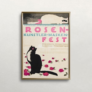 Katze Wandkunst, Vintage Wandkunst, schwarze Katze, weiße Katze, Vintage Plakat-Kunst, weiche neutrale Farben DIGITALER DOWNLOAD, DRUCKBARE Wandkunst große Kunst