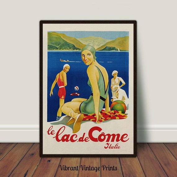 Lake Como Italy Art, Vintage Wall Art, Italy Travel Poster, Summer Wall Art, Italy Wall Art, DIGITAL DOWNLOAD, PRINTABLE Wall Art