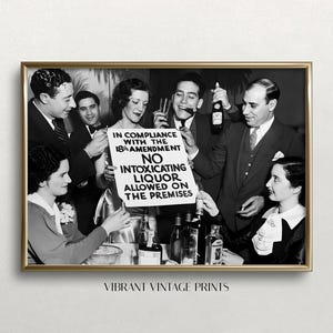 Prohibition Wall Art, No Liquor Sign, Black and White Art, Vintage Wall Art, Speakeasy Art, Bar Wall Decor, DIGITAL DOWNLOAD, PRINTABLE Art