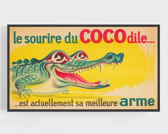 Vintage Alligator Samsung Frame TV Art, Retro Wall Decor (Digital Download)