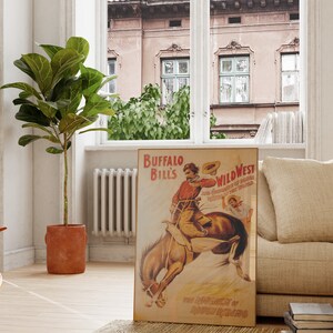 Buffalo Bill Vintage Rodeo Poster: Wild West Show Art (digital Download ...