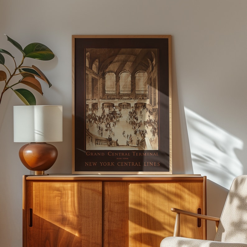 Vintagetryck av Grand Central Station: Resekonst i New York (digital nedladdning) bild 2
