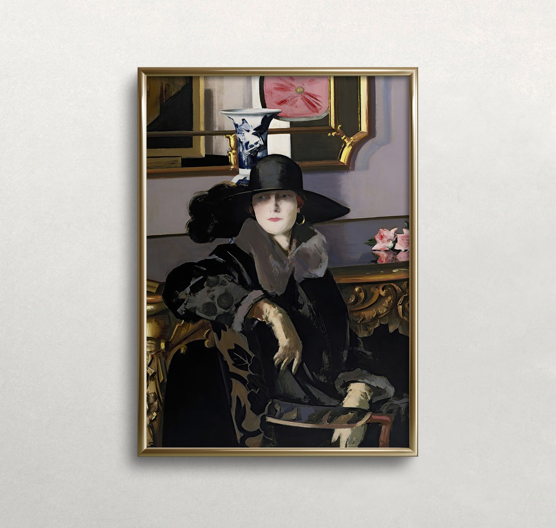 Woman Portrait Elegant Woman Art Vintage Wall Art Moody Wall Decor Dark