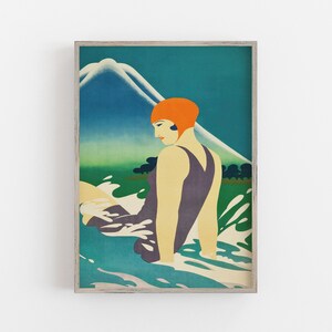 Woman Portrait, Vintage Wall Art, Japan Travel Poster, Japanese Woman, Colorful Wall Art, Japan Print, Digital DOWNLOAD, PRINTABLE Wall Art