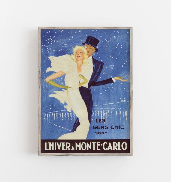 Terminologie Kluisje Strippen Monte Carlo Wall Art Monaco Print Vintage Reizen Poster Art | Etsy