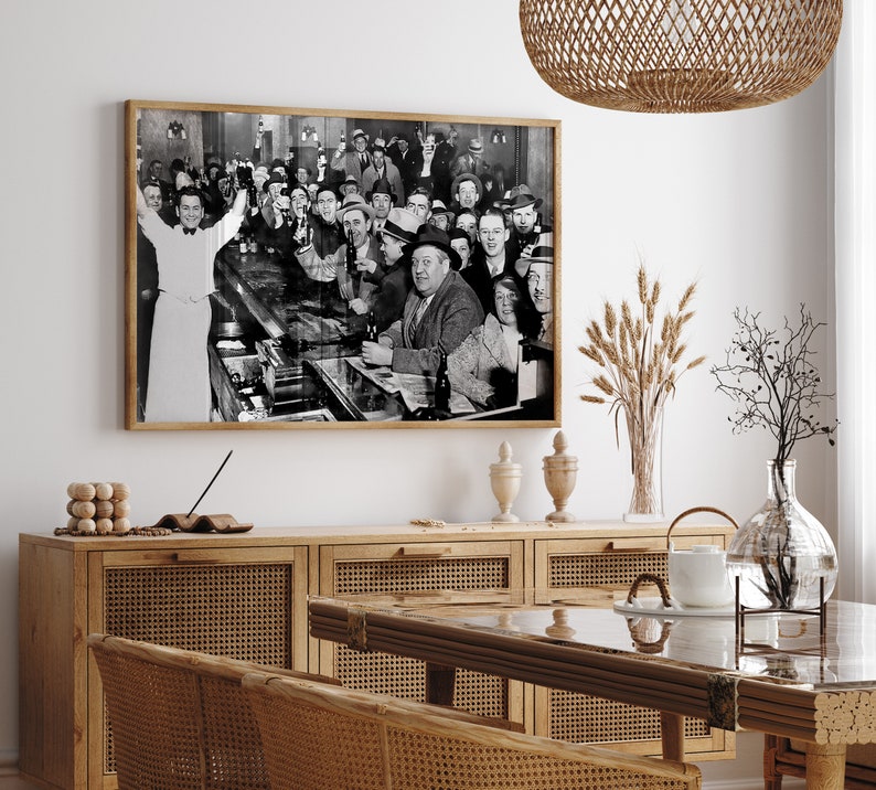 Prohibition Bar Print: Vintage Black and White Wall Art (Digital Download) image 3