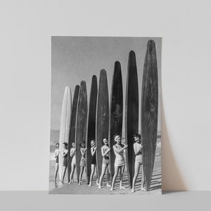 Women Surfers, Black and White Art, Vintage Wall Art, Beach Wall Art, Women Sports Art, DIGITAL DOWNLOAD, PRINTABLE Art image 9