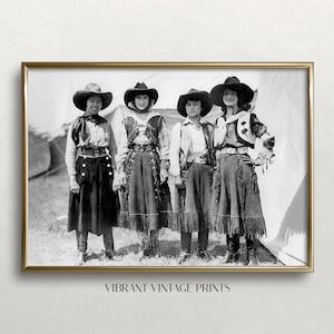 Vintage Cowgirl Photo: Wild West Black and White Art (Digital Download)