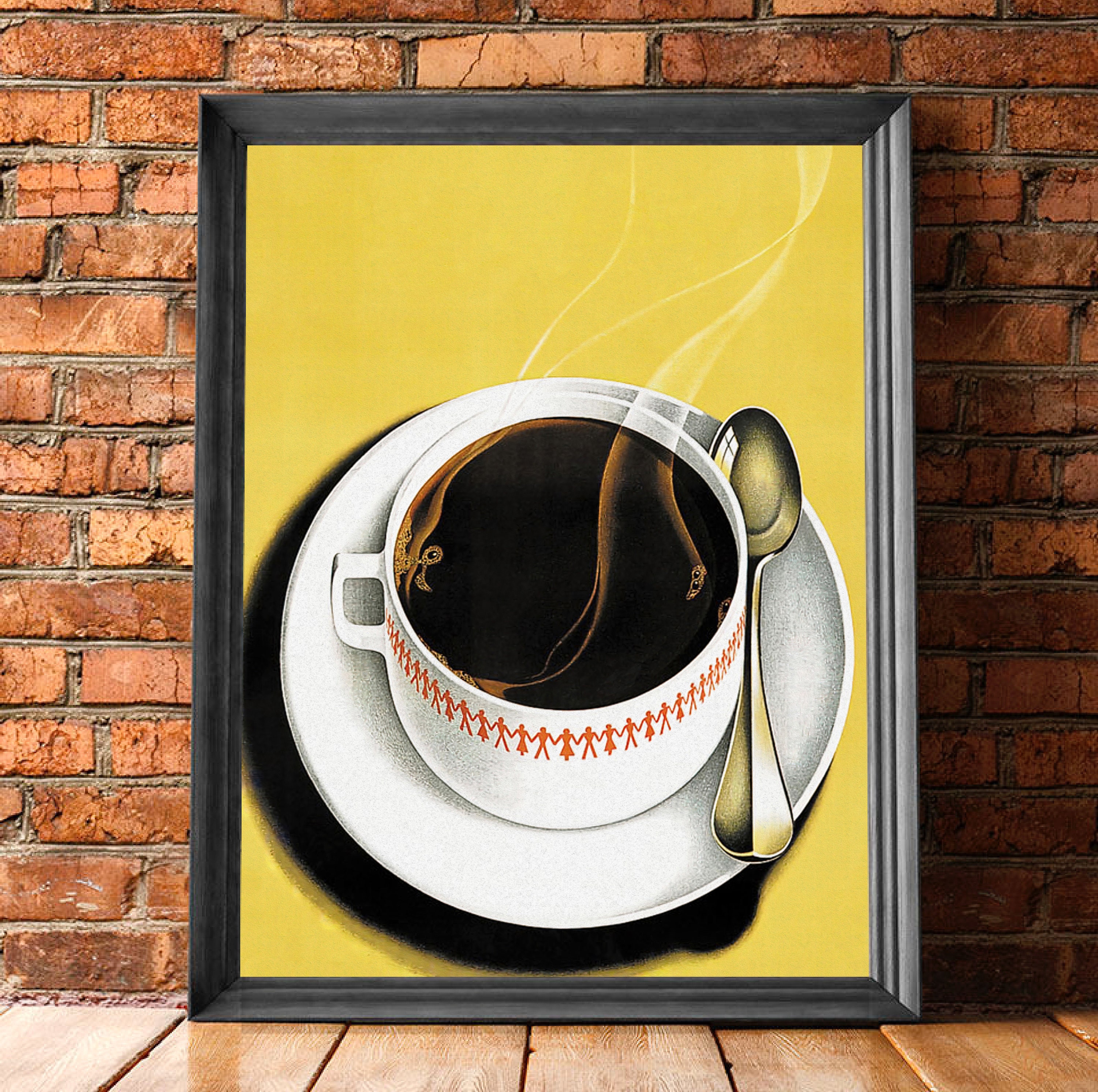Coffee Wall Art Vintage Wall Art Art Kitchen Wall Art Cafe Etsy