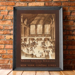 Vintagetryck av Grand Central Station: Resekonst i New York (digital nedladdning) bild 4