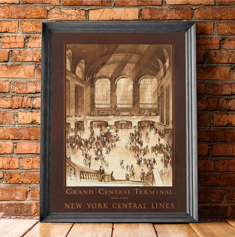Vintagetryck av Grand Central Station: Resekonst i New York (digital nedladdning) bild 4