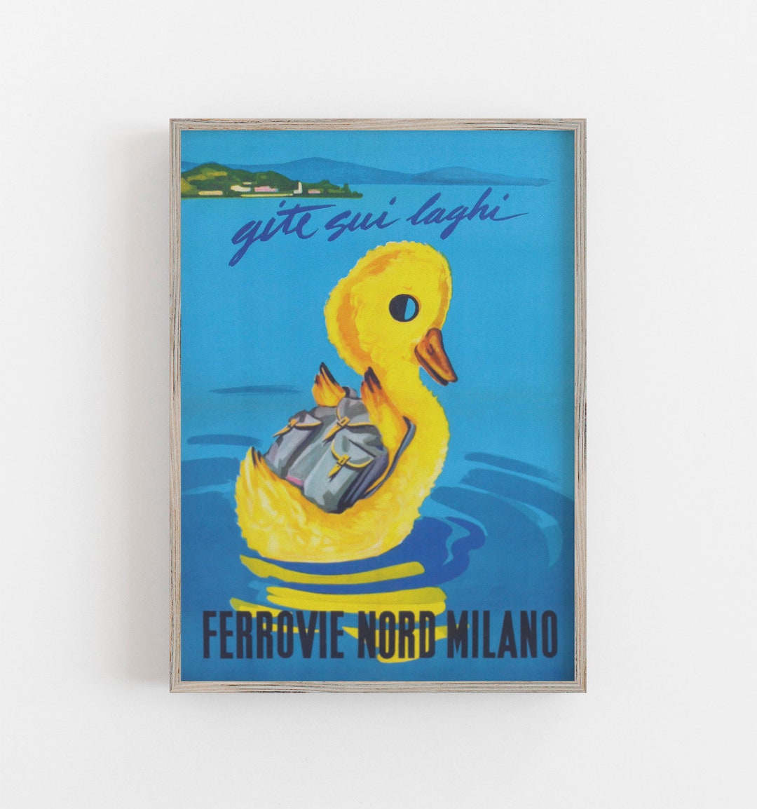 Yellow Duck Wall Art, Vintage Wall Art, Yellow Duck Print, Whimsical