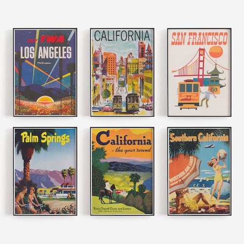 California Wall Art Vintage Poster Art California Travel Etsy