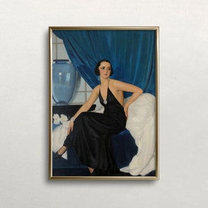 Vintage Woman Portrait: Madame Azure, Early 1900s Art (Digital Download)