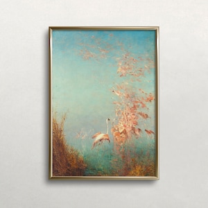 Flamingo Wand Kunst | Vintage Wand Kunst | Fliegende Flamingos | Pinker Flamingo Druck | Wildtiere | Digitaler DOWNLOAD | DRUCKBARE Wand Kunst #470